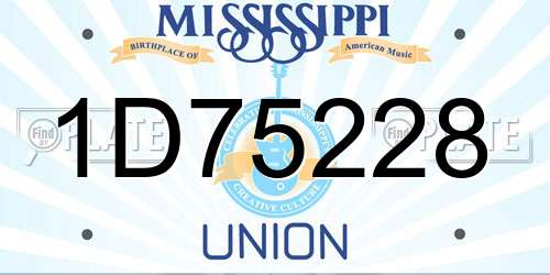 1D75228 Mississippi License Plate