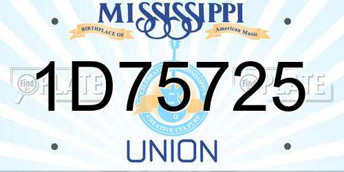 1D75725 Mississippi License Plate