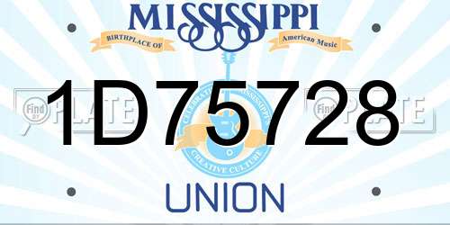 1D75728 Mississippi License Plate