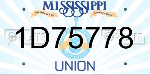 1D75778 Mississippi License Plate