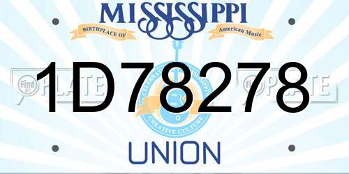 1D78278 Mississippi License Plate