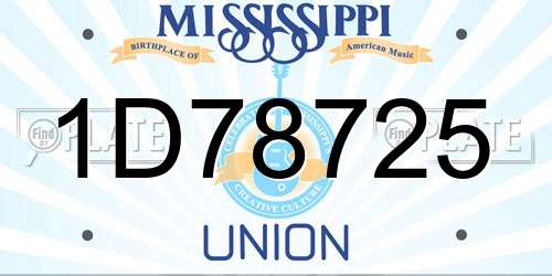 1D78725 Mississippi License Plate
