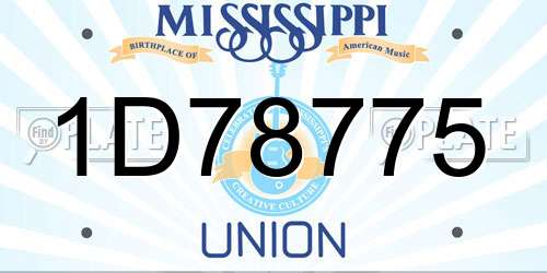 1D78775 Mississippi License Plate