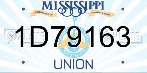 1D79163 Mississippi License Plate