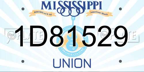 1D81529 Mississippi License Plate