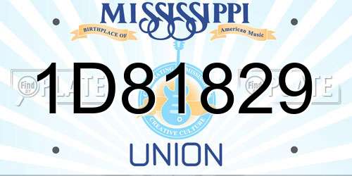1D81829 Mississippi License Plate