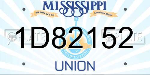 1D82152 Mississippi License Plate