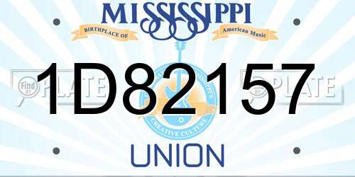 1D82157 Mississippi License Plate
