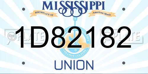 1D82182 Mississippi License Plate