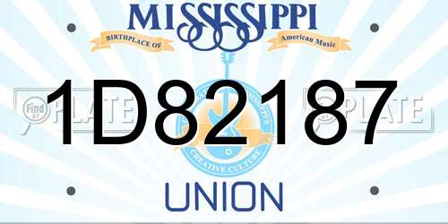1D82187 Mississippi License Plate