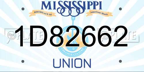 1D82662 Mississippi License Plate