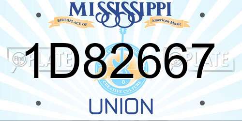 1D82667 Mississippi License Plate