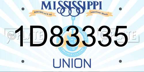 1D83335 Mississippi License Plate