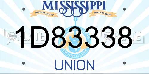 1D83338 Mississippi License Plate