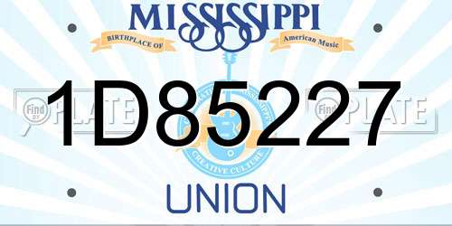 1D85227 Mississippi License Plate