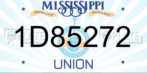 1D85272 Mississippi License Plate