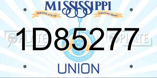 1D85277 Mississippi License Plate