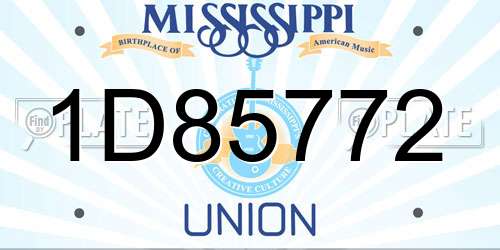 1D85772 Mississippi License Plate
