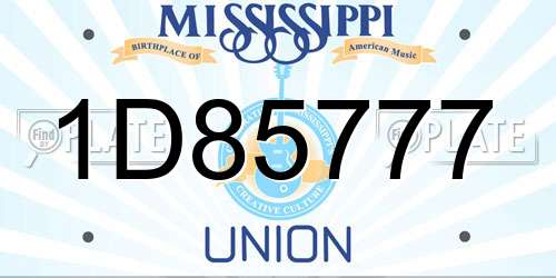 1D85777 Mississippi License Plate