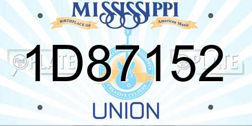 1D87152 Mississippi License Plate