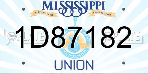 1D87182 Mississippi License Plate