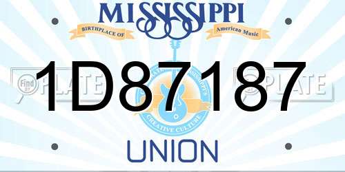 1D87187 Mississippi License Plate