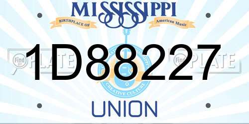 1D88227 Mississippi License Plate