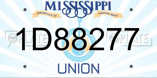 1D88277 Mississippi License Plate