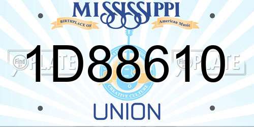 1D88610 Mississippi License Plate
