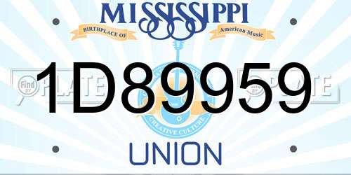 1D89959 Mississippi License Plate
