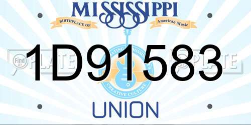 1D91583 Mississippi License Plate