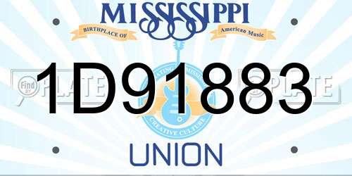 1D91883 Mississippi License Plate
