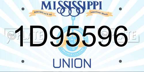1D95596 Mississippi License Plate