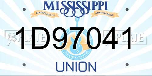 1D97041 Mississippi License Plate