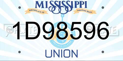 1D98596 Mississippi License Plate