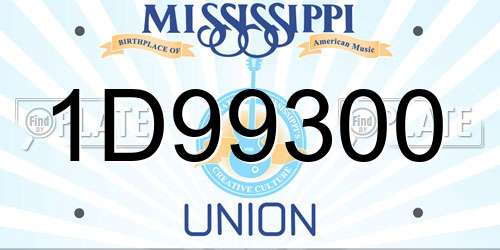 1D99300 Mississippi License Plate