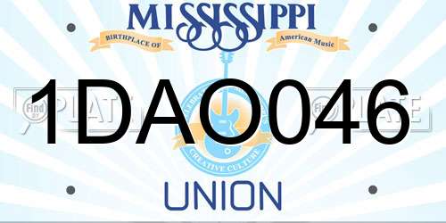 1DAO046 Mississippi License Plate
