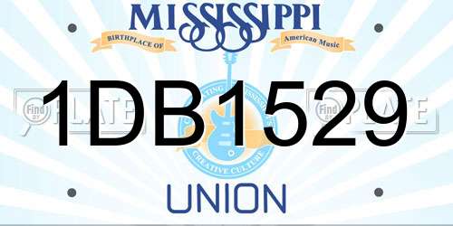 1DB1529 Mississippi License Plate