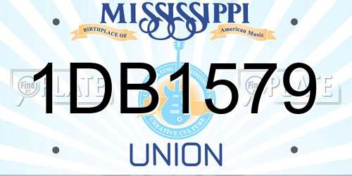 1DB1579 Mississippi License Plate
