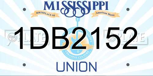 1DB2152 Mississippi License Plate