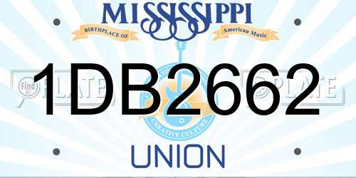 1DB2662 Mississippi License Plate