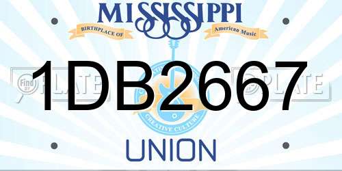 1DB2667 Mississippi License Plate