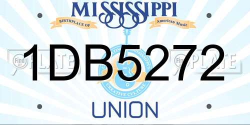 1DB5272 Mississippi License Plate