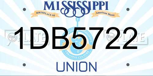 1DB5722 Mississippi License Plate