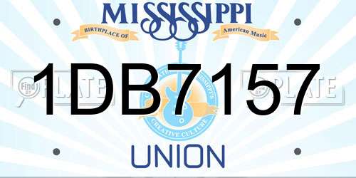 1DB7157 Mississippi License Plate