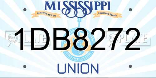 1DB8272 Mississippi License Plate