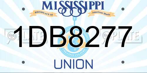 1DB8277 Mississippi License Plate