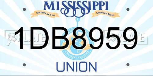 1DB8959 Mississippi License Plate