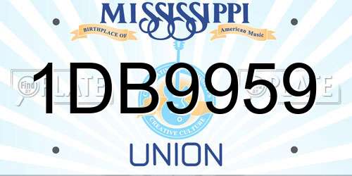 1DB9959 Mississippi License Plate