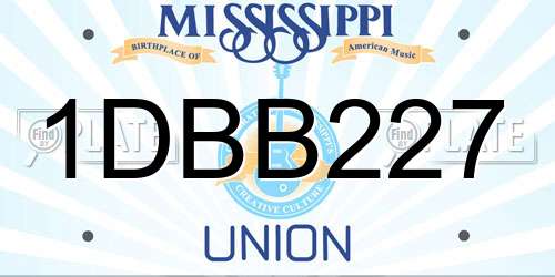 1DBB227 Mississippi License Plate